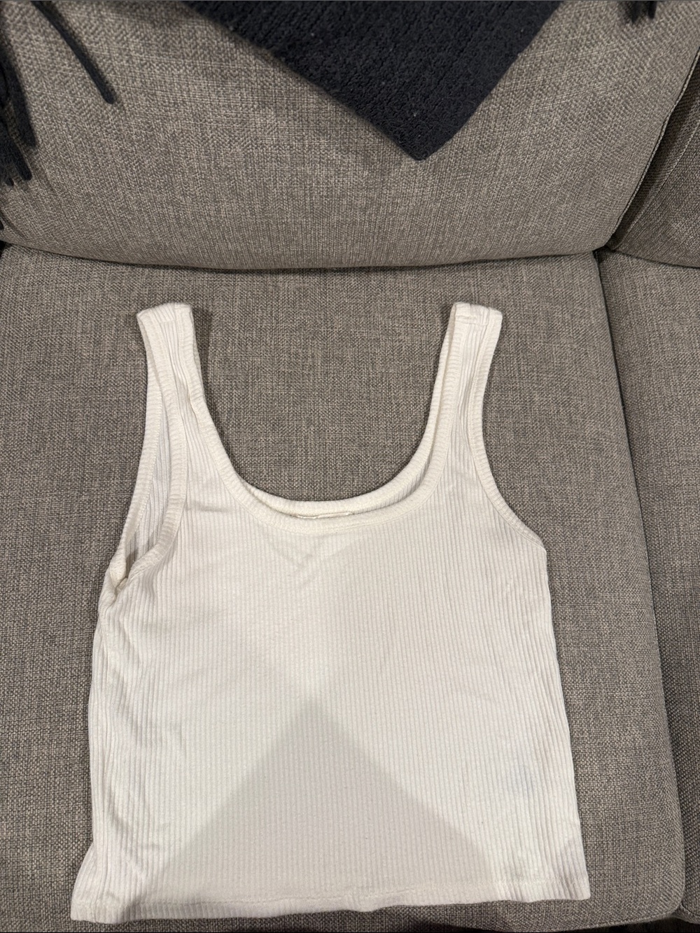 Z Supply White Ribbed Crop Tank Top